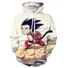 2025 Transfronterizo Nuevo Otoño e Invierno 3D Anime Dragon Ball Estampado Talla Grande Holgado Sudadera con Capucha Sudadera de Manga Larga Chaqueta