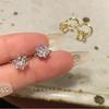 Pinza de Oreja de Zirconia Dorada de Seis Garras para Mujer, Lujo Ligero de Nicho, Accesorios para Oreja de Gama Alta, Nuevo Estilo Caliente 2024
