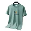 Nova Camiseta Masculina de Modal com Gola Redonda e Meia Manga, Camiseta Soltinha de Manga Curta para Jovens, Camiseta Soltinha da Moda