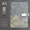 Caderno A5 Personalizável com Logo, Conjunto de Caixa de Presente Bloco de Notas Estilo Chinês, Lembrança, Caderno com Fivela Flor Janela Hot Stamping