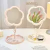 Espelho de Flor Ins Quarto de Dormitório Mesa de Estudo Armazenamento de Alto Valor Espelho de Maquiagem Espelho de Penteado Fofo Rotativo Criativo