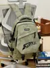 Mochila Funcional Texturizada Tie-Dye Color Borgoña Estilo Coreano Moda Callejera Retro Versátil para Viajes y Uso Diario