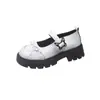 Sapatos de Couro com Bico Redondo, Laço e Solado Grosso para Mulheres, Novidade Primavera 2026 Estilo JK Japonês Retrô Britânico Mary Jane