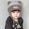 Gorro de invierno a prueba de viento para bebés, para niños y niñas, súper lindo, gorro lindo con protección para las orejas, gorro cálido para niños, gorro Lei Feng para bebés