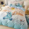 Juego de cuatro piezas con estampado de dibujos animados de Disney de algodón, 100% algodón puro, adorable ropa de cama auténtica de la propiedad intelectual Zootopia