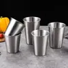 Copo de Cerveja de Camada Única em Aço Inoxidável 304 Antiderrapante para Uso Externo Copo de Água Coreano Copo Dourado para Suco Copo para Bebidas Geladas em Restaurante de Churrasco