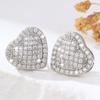 Brincos de Coração Super Brilhantes com Zircônia Microcravejada para Mulheres, Luxo Acessível, High-End, Fashion, Novos Brincos Estilo Coreano, Fábrica de Origem Tendência