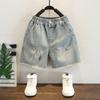 Shorts de mezclilla para niños Moda Niños Estilo coreano Shorts rotos Genial Elegante Niñitos Traje de verano Modernos Shorts deshilachados de media longitud