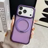 Capa de Telefone Magnética Para iPhone 17 Pro Max 16 15 14 Laranja Fosca com Sensação de Pele Fina Capa Protetora Slim com Suporte de Anel Invisível Compatível com MagSafe