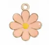 Aa-10 Novo DIY Joias Pequena Margarida Liga Esmalte Pingente Chaveiro Charme Colar Pulseira Brinco Acessórios