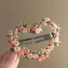 Guirlanda de Flores Bordada Grampo de Cabelo Amoroso Feminino Atmosfera de Primavera e Verão Grampo Lateral para Mechas Grampo BB Grampo para Franja Acessórios de Cabelo Doces
