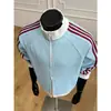 Moletom Cardigan Americano de Três Barras Masculino 2026 Novo Estilo Marca Tendência Bloco de Cores Gola Alta Esportivo Casual Moletom Moda Masculina