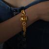 Chinês estilo antigo nicho de moda elegante personalidade cubana cadeia incrustada cor cristal pedra design titânio aço joias terno