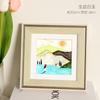 Estilo nórdico marco de fotos pequeño decoración mesa pintura al óleo palo marco exterior montaje colgante de pared cuadrado marco de fotos pintura infantil decoración de escritorio