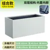 Macetero de acero inoxidable para exteriores para calles comerciales y vías municipales, jardinera rectangular hecha a medida, maceta móvil y combinable
