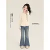 Blusas Infantis Amybaby Primavera 2026 Novo Estilo Coreano Doce Renda Alça Falsa Duas Peças Blusa de Base Costurada