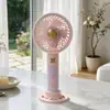Ventilador Portátil Mini de Mão USB Recarregável 3 Velocidades com Base Suporte para Celular Ventilador de Mesa Brinde Promocional
