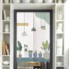 Cortina de tela para puerta al por mayor para partición de cocina y baño, cortina decorativa para el hogar, media cortina impresa sin taladro