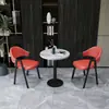 Mesa y sillas de negociación sencillas tienda de té de leche cafetería mesa redonda pequeña balcón de casa mesa y silla de combinación de ocio mesa y sillas estilo retro