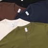 Camiseta Ami Khaji Masculina Manga Longa Pesada Algodão de Xinjiang Algodão Puro Gola Henley Manga Curta Estilo Americano Retrô Fitness Simples