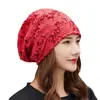 Gorro de confinamiento cerrado transpirable hueco de primavera y verano gorro pullover de punto fino blanco para cubrir el cabello de mujer en otoño e invierno para el hogar