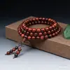 Folha pau-rosa sinewood ramo ácido vermelho contas sinan dourado 108 terço pulseira presente de barraca pulseira atacado