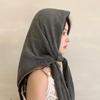 Pañuelo Cuadrado Grande de Color Puro de Alta Gama de 90 cm, Pañuelo de Seda de Algodón y Lino, Turbante para Mujer, Pañuelo Delgado, Chal Protector Solar, Pañuelo de Gasa
