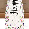 Decoración de Fiesta de Cumpleaños Transfronteriza Camino de Mesa Venta Directa de Fábrica Decoración de Mesa de Comedor Mesa de Café Mantel Feliz Cumpleaños