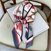 Camisa de Colocação Externa Lenço de Seda Estreito Fino Elegante Feminino Pequeno Longo Moda Primavera e Outono Versátil Sensação de Alto Padrão Fita Tira de Cabelo Lenço