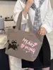 Bolso de Lona Impreso con Gato Personificado Bolso de Hombro Estudiante Moda Bolso de Mano Listo para Exportación Transfronteriza