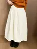 Saia Acolchoada Estilo Japonês Acima do Joelho 2025 Inverno Novo Saia Guarda-chuva Espessa à Prova de Vento Estilo Coreano Elegante Saia Longa