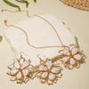 Collar Gargantilla de Metal con Goteo de Aceite Transfronterizo Europeo y Americano para Mujer, Collar de Lujo Ligero de Gama Alta, Juego de Pendientes de Flor, Joyería Simple de Nicho