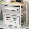 Gabinete de Almacenamiento para Impresora de Oficina, Organizador Lateral de Escritorio, Carrito Móvil, Soporte Elevado para Fotocopiadora, Organizador de Estación de Trabajo