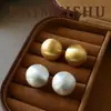 Nuevos Pendientes Redondos Geométricos Cepillados, Elegantes y Sencillos, con un Diseño Versátil y Elegante, Presentando una Sensación de Lujo Ligero y Gama Alta, Hechos con Agujas de Plata 925 para Mujer