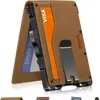 Estuche Metálico para Tarjetas Automático con Patrón de Fibra de Carbono Amazon, Antirrobo RFID, Ranuras Múltiples para Tarjetas, Cartera para Hombres de Negocios