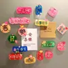 Ímã de geladeira de prato com personagem fofo adesivo magnético acrílico com palavras de bênção personalizadas ímã de texto cor de doce ímã