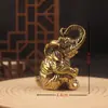 Elefante de Cobre Pequeños Adornos Latón Puro para Atraer Riqueza, Cornucopia, Artesanías de Elefante de la Fortuna, Accesorios para el Hogar de Sala de Estar