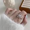 Anillo Sencillo para Mujer Estilo Frío Primavera y Otoño Anillo de Plata Sencillo Diseño de Nicho Sentido Abierto Dedo Índice Precaución Anillo de Cola