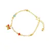 Novo Estilo Chinês Pulseira de Ouro Areia Antiga Borboleta de Gotejamento de Óleo Retro Trevo de Quatro Folhas Pulseira Acessórios Femininos de Luxo Leve Resistentes à Cor por Longo Tempo