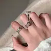 Anillo de Piedra Ojo de Tigre Hueco Tallado Estilo Vintage para Mujer, Lujo Ligero Retro Estética de Alta Gama, Anillo Índice Melard