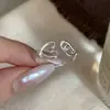Anillo Minimalista Geométrico de Línea Corazón para Mujer, Estilo Fresco y Versátil, Anillo Abierto, Anillo para Dedo Índice de Personalidad Estilo Ins