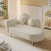 Chaise longa com armazenamento atualizada para espaços pequenos, poltrona reclinável estilo europeu para quarto, área de descanso de mini loja de roupas, chaise de um lugar
