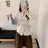 Cardigan de tricô com laço floral bordado, estilo fresco e delicado, para mulheres, versão coreana, novo suéter versátil de outono para afinar a silhueta feminina