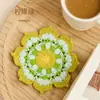 Atacado Transfronteiriço Amazon Artesanal Tecido à Mão com Lã Porta-Copos, Decoração Simples para Mesa, Almofadas Redondas de Isolamento Térmico, Presentes Criativos