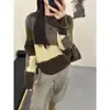 Suéter Grueso de Punto con Bloques de Color para Mujer de Invierno, Nuevo Estilo Caliente de Otoño e Invierno 2026, Se Puede Usar como Capa Base o Exterior