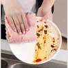 Paño de Coral de Doble Cara Grueso Fábrica de Trapos Cocina Paño para Lavar Platos Absorbe Agua y No se Pega al Aceite Toalla Estropajo Hogar Paño de Limpieza Perezoso