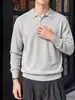 Suéter de Punto YWFG para Hombre Estilo Coreano Retro Color Sólido Otoño/Invierno 2026 Holgado Versátil para Pareja Cuello Solapa Manga Larga