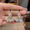 Pendientes de Linterna de Cristal con Borlas Retro de Diseño de Lujo de Gama Alta Estilo Nuevo de Celebridad de Internet Pendientes de Estilo Étnico para Mujer