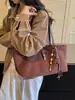Bolsa Tote Feminina Estilo Coreano Fashionável Outono 2026, Bolsa de Mão Simples para Estudantes de Grande Capacidade, Bolsa de Ombro para o Trabalho para Mulheres