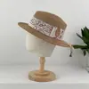 Chapéu de Pescador Decorativo Estilo Étnico com Copa Reta para Mulheres, Chapéu de Palha com Proteção Solar para Férias na Praia, Chapéu de Sol Moderno Estilo Britânico